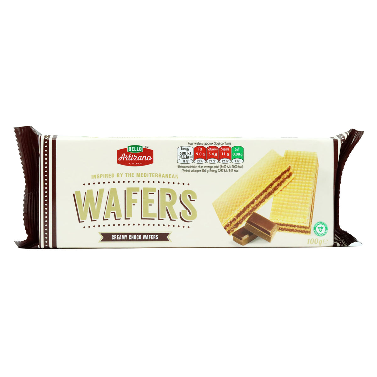 BELLO Creamy Chocolate Wafers 3 x 100g  – Crispy Layers with Rich Chocolate Cream
