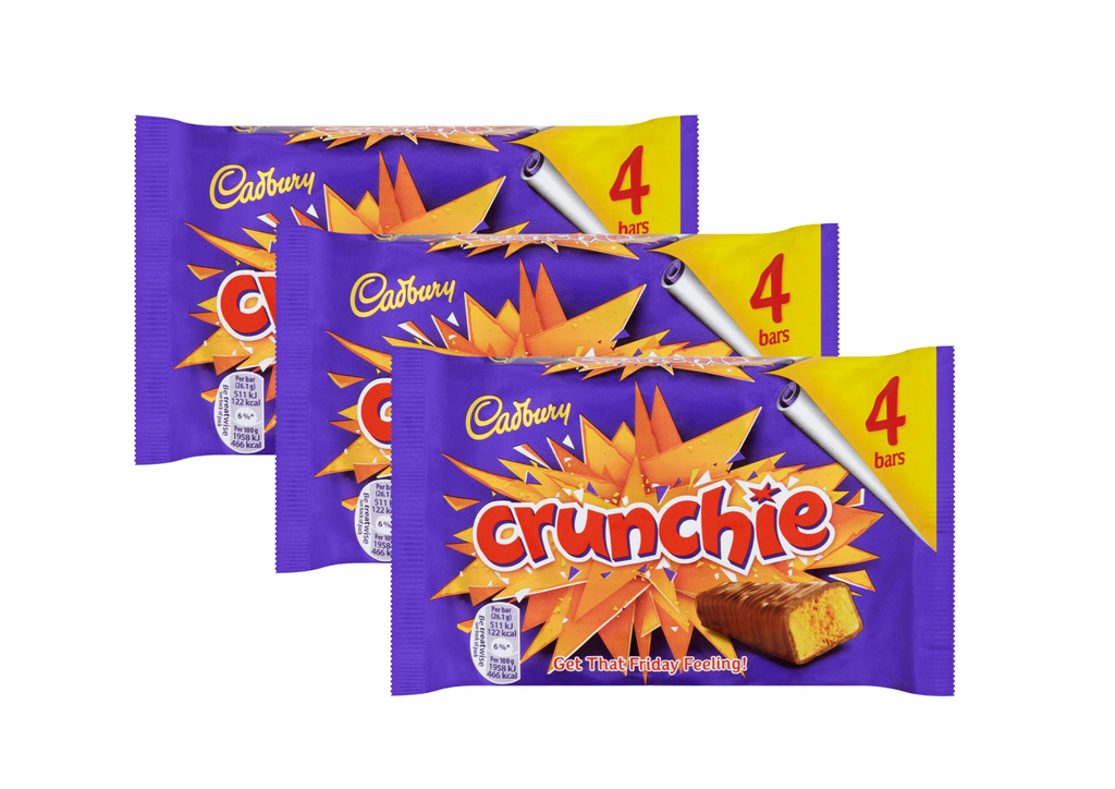 Cadbury Crunchie chocolate bars 3 x 4 pack 12 bars