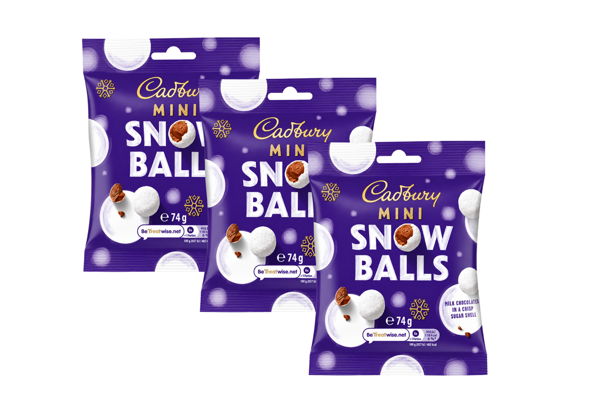 Cadbury Dairy Milk Mini Snow Balls 3 x 74g – Milk Chocolate in Crisp Sugar Shells