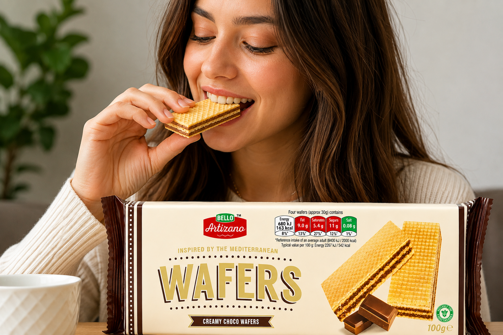 BELLO Creamy Chocolate Wafers 3 x 100g  – Crispy Layers with Rich Chocolate Cream