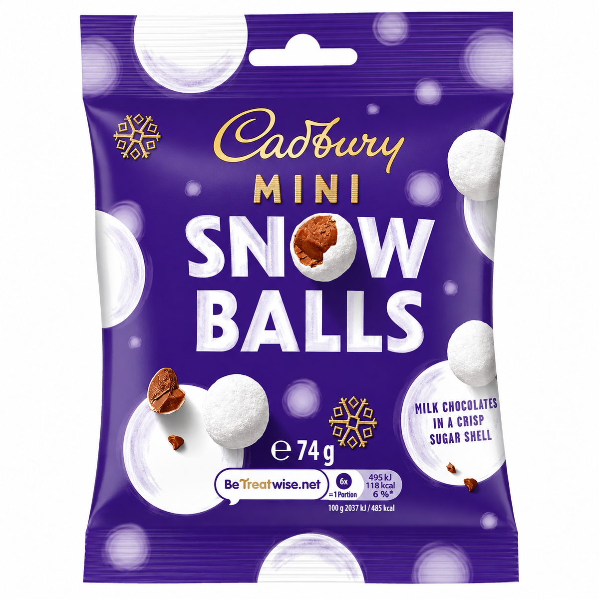 Cadbury Dairy Milk Mini Snow Balls 3 x 74g – Milk Chocolate in Crisp Sugar Shells