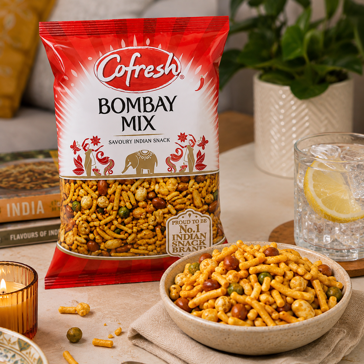 Cofresh Bombay Mix 2 x 325g – Savoury Indian Snack with Peanuts, Peas & Lentils