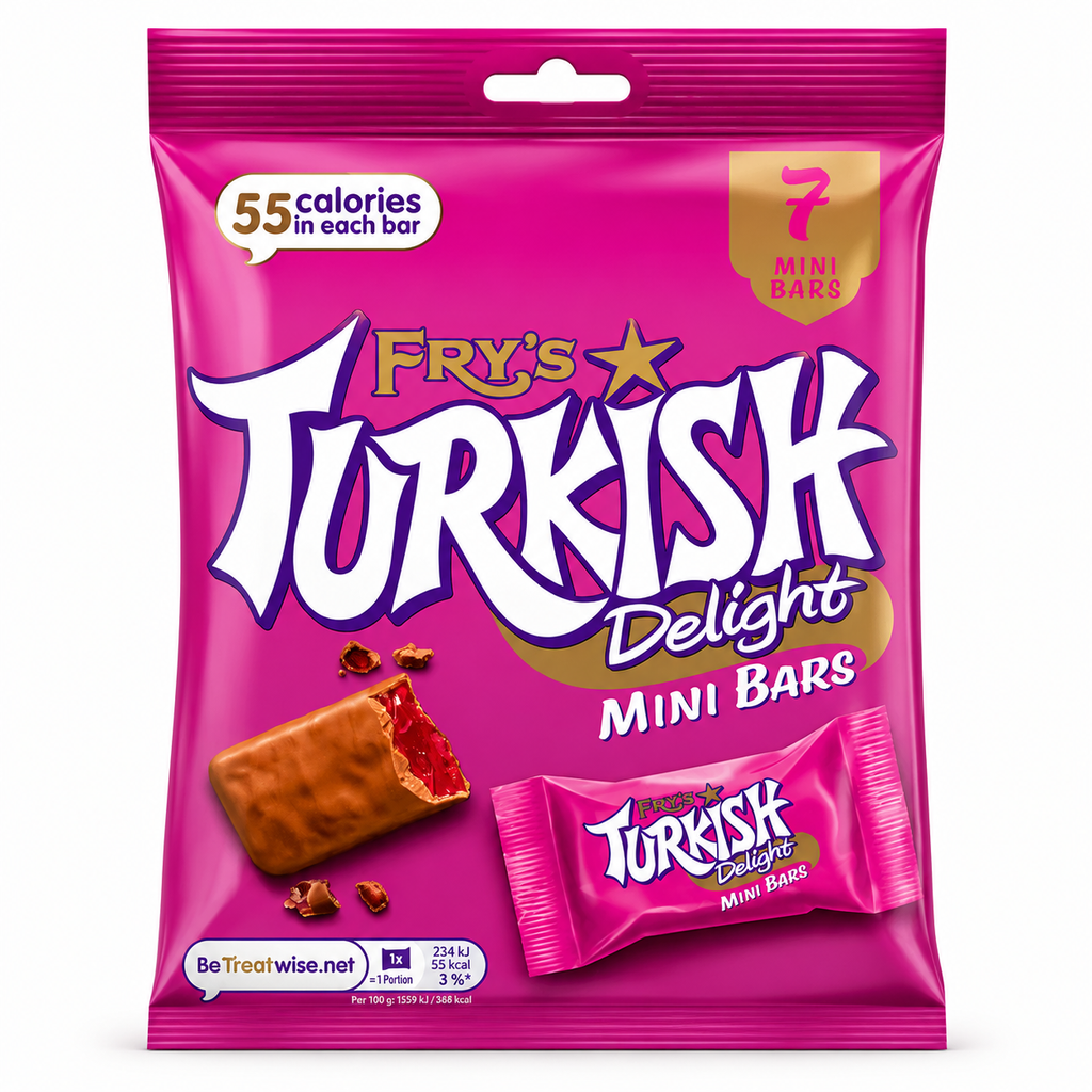 Fry's Turkish Delight Mini Bars 3 x 105g – 21 Milk Chocolate Covered Mini Treats