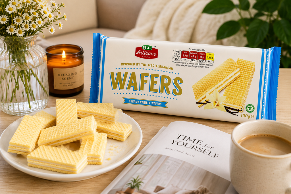 BELLO Creamy Vanilla Wafers 3 x 100g – Crispy Wafers with Smooth Vanilla Cream
