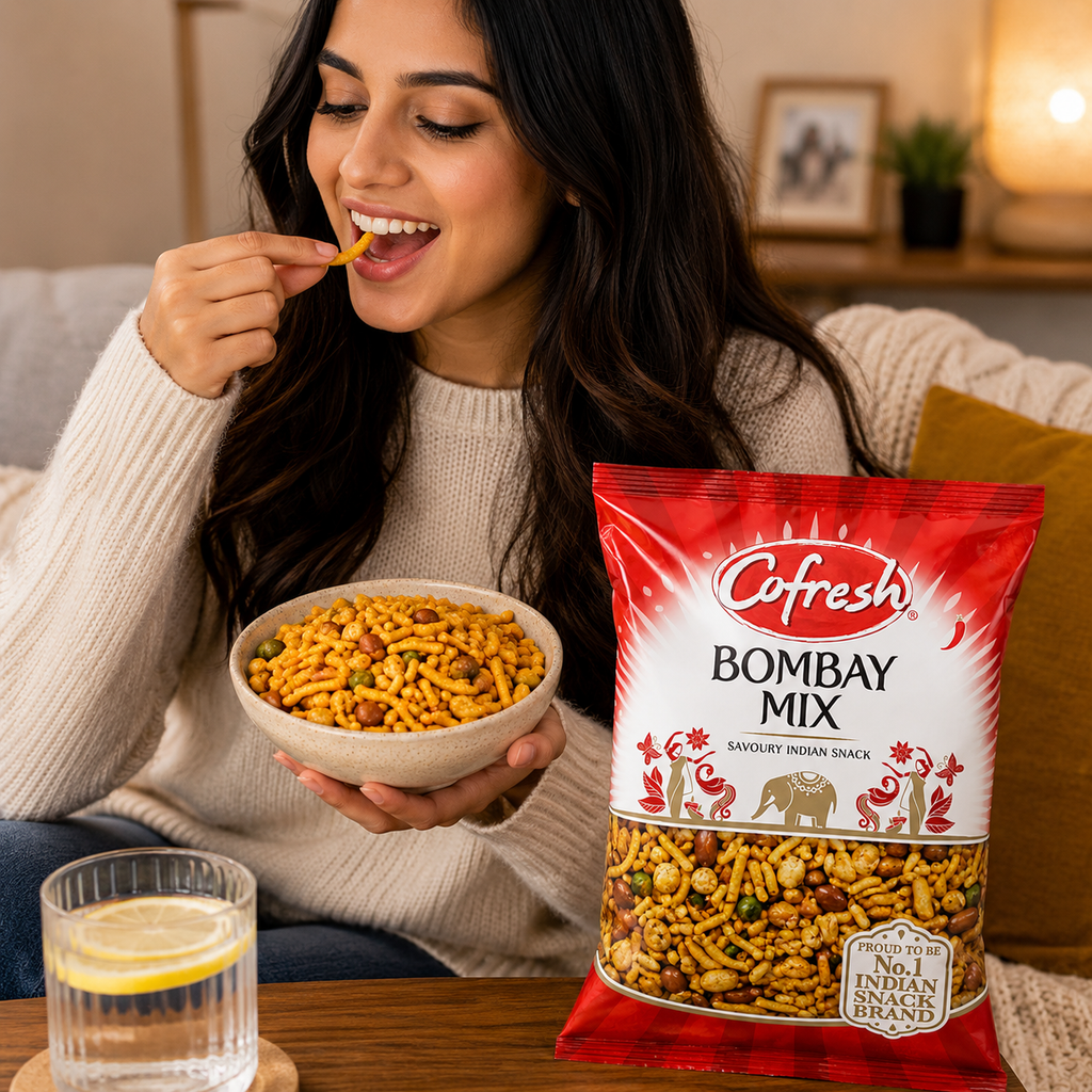 Cofresh Bombay Mix 2 x 325g – Savoury Indian Snack with Peanuts, Peas & Lentils